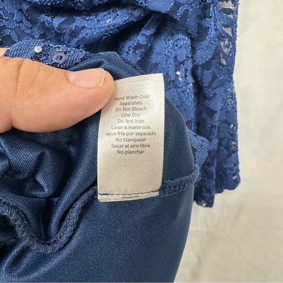 VENUS Navy Blue Lace Sequin Cocktail Dress US 14 - Picture 6 of 7